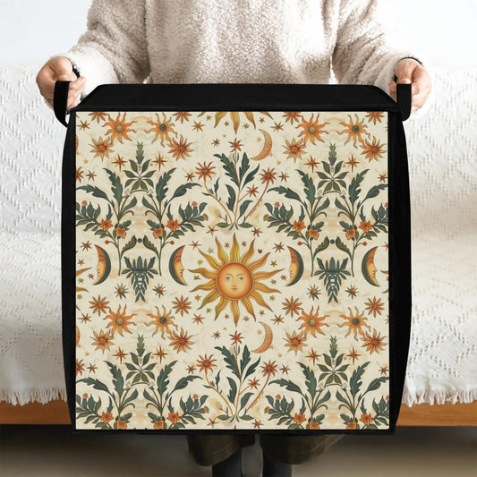 Cottagecore Whimsical Sun Moon Star Botanical Bedding Storage Box Bag | Sense Forest - sense forest