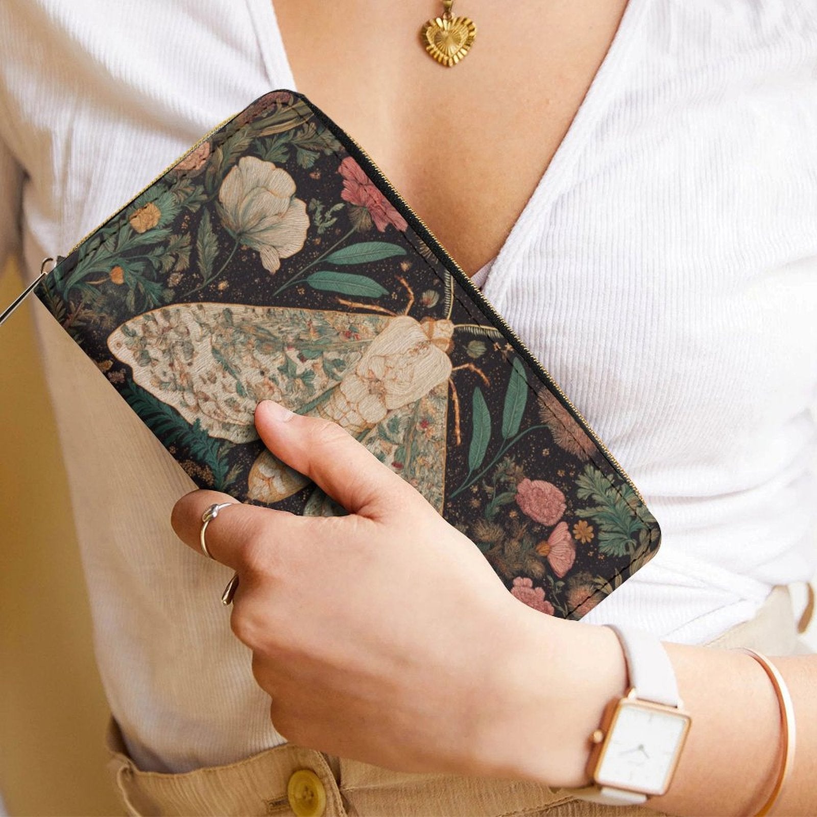 Cottagecore Witch Moth purse Canvas Satchel witchy Bag - sense forest