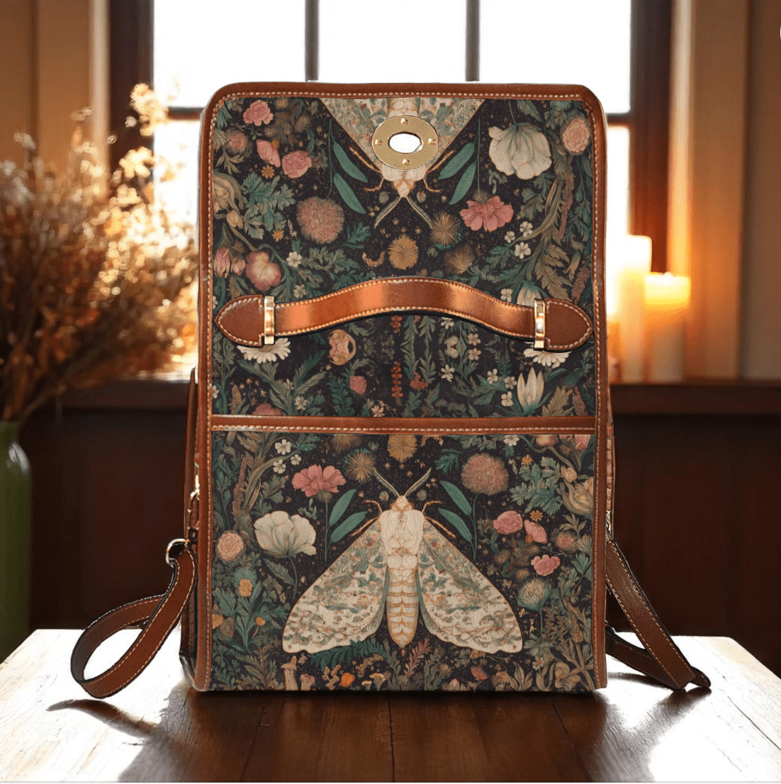 Cottagecore Witch Moth purse Canvas Satchel witchy Bag - sense forest