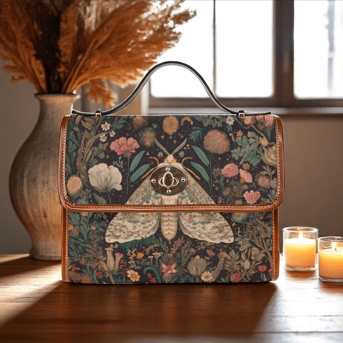 Cottagecore Witch Moth purse Canvas Satchel witchy Bag - sense forest