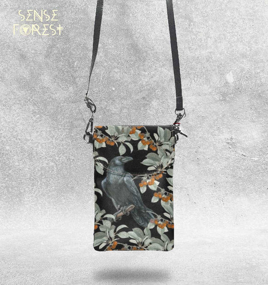 Crow Vegan Leather phone purse - sense forest