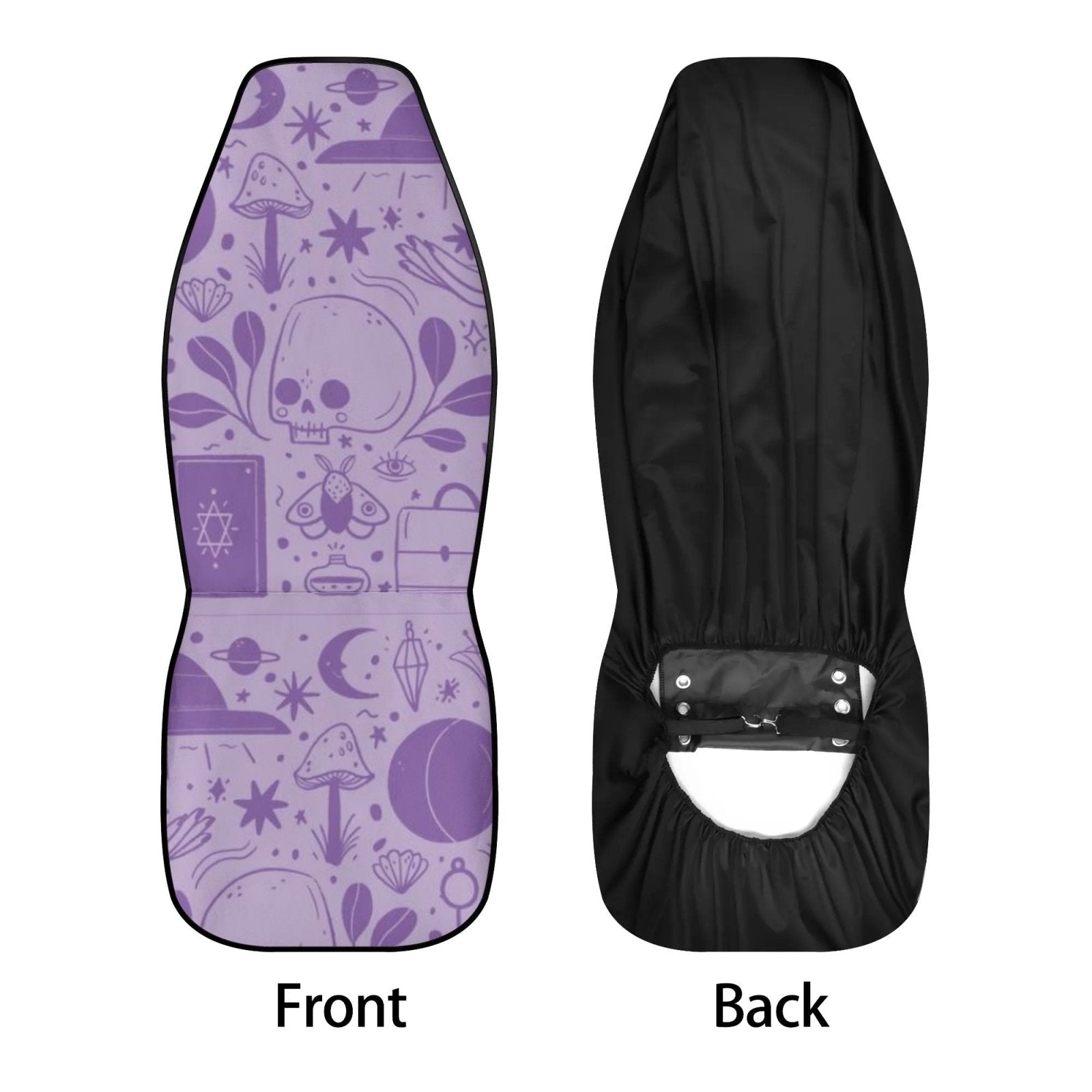 Cute Spooky Goth Pastel Purple Car Seat Cover Set - sense forest