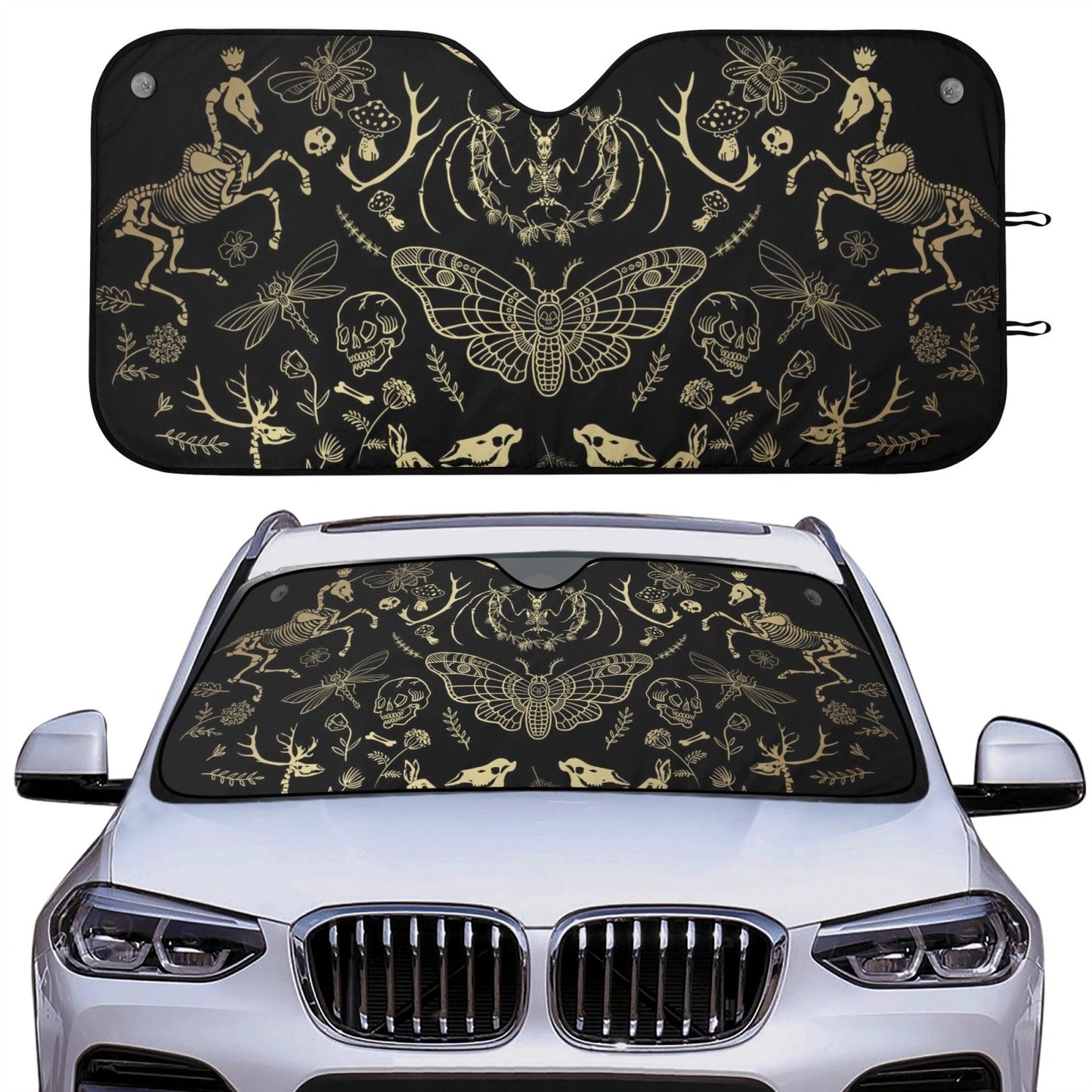 Dark Academia Forest Animal Bones Car windshield Sun Shade | Sense Forest - sense forest