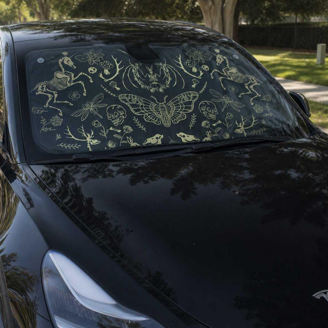 Dark Academia Forest Animal Bones Car windshield Sun Shade | Sense Forest - sense forest