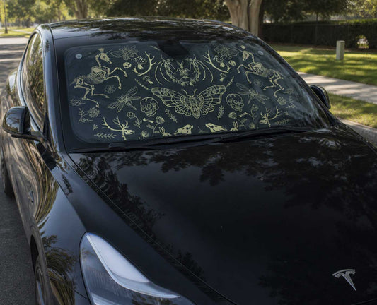 Dark Academia Forest Animal Bones Car windshield Sun Shade | Sense Forest - sense forest
