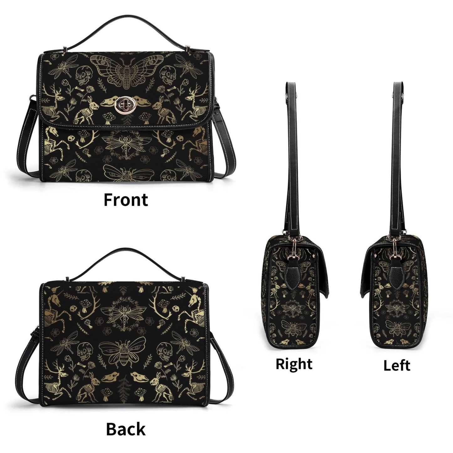 Dark Academia Forest Animal bones Vegan Leather Satchel Bag | Sense Foreset - sense forest