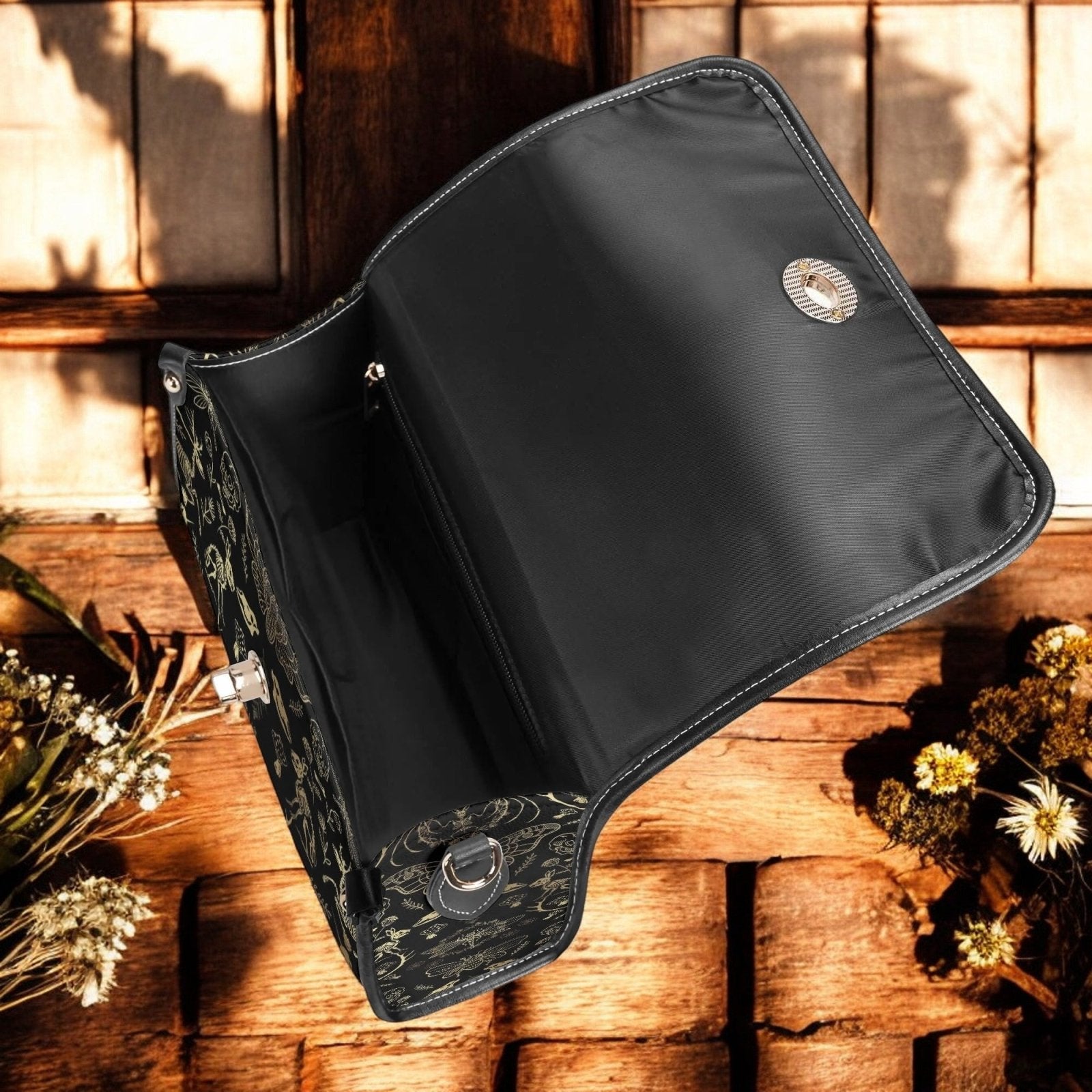Dark Academia Forest Animal bones Vegan Leather Satchel Bag | Sense Foreset - sense forest