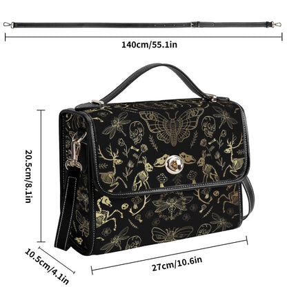 Dark Academia Forest Animal bones Vegan Leather Satchel Bag | Sense Foreset - sense forest