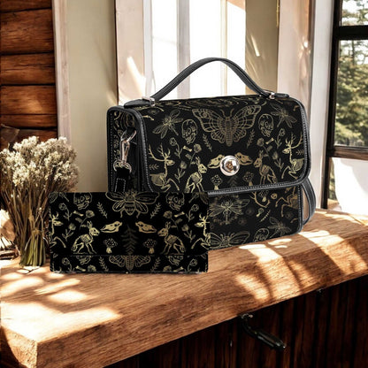 Dark Academia Forest Animal bones Vegan Leather Satchel Bag | Sense Foreset - sense forest