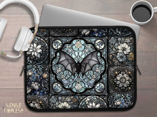 Dark Academia Gothic Stained Glass Bat Medieval laptop sleeve | Sense Forest - sense forest