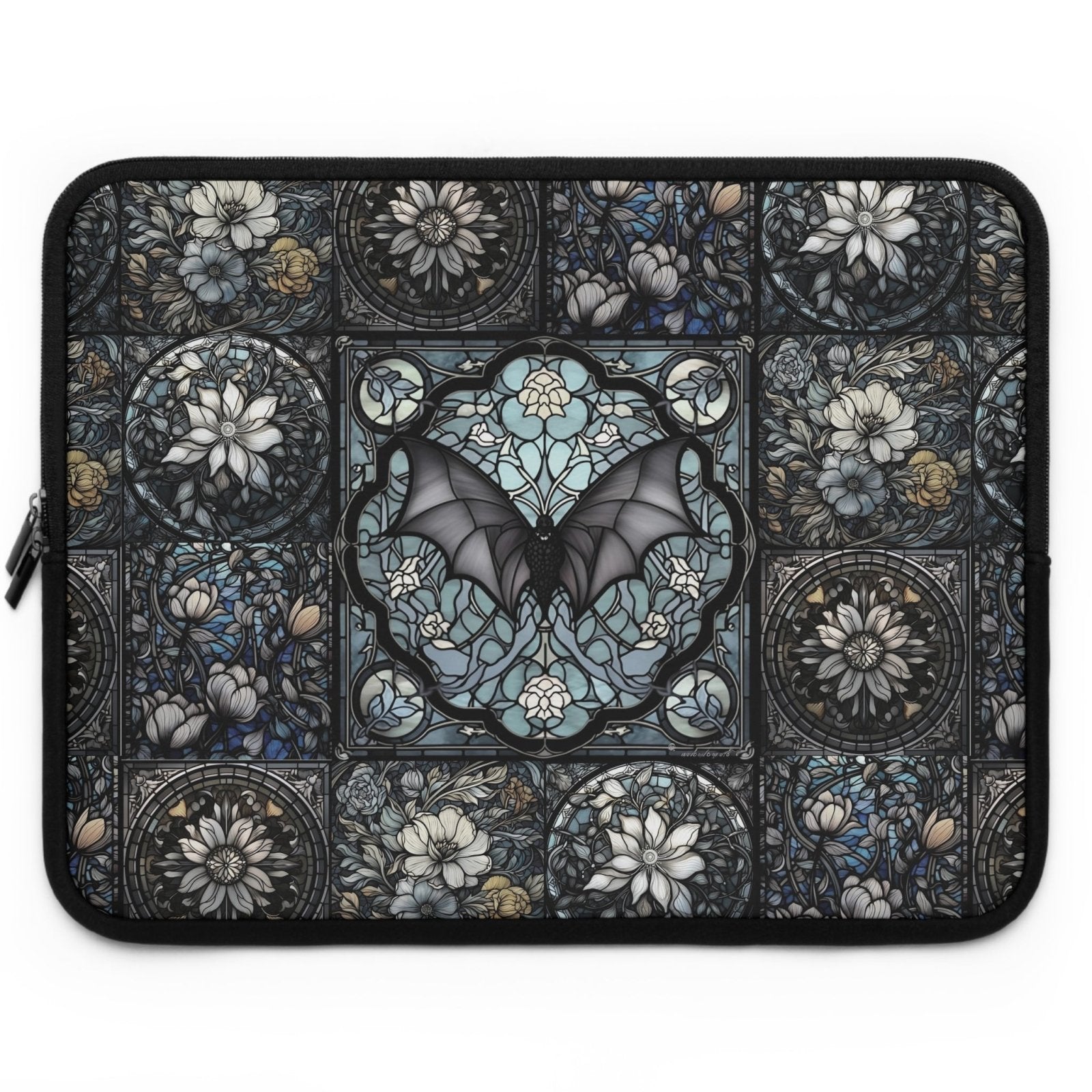 Dark Academia Gothic Stained Glass Bat Medieval laptop sleeve | Sense Forest - sense forest