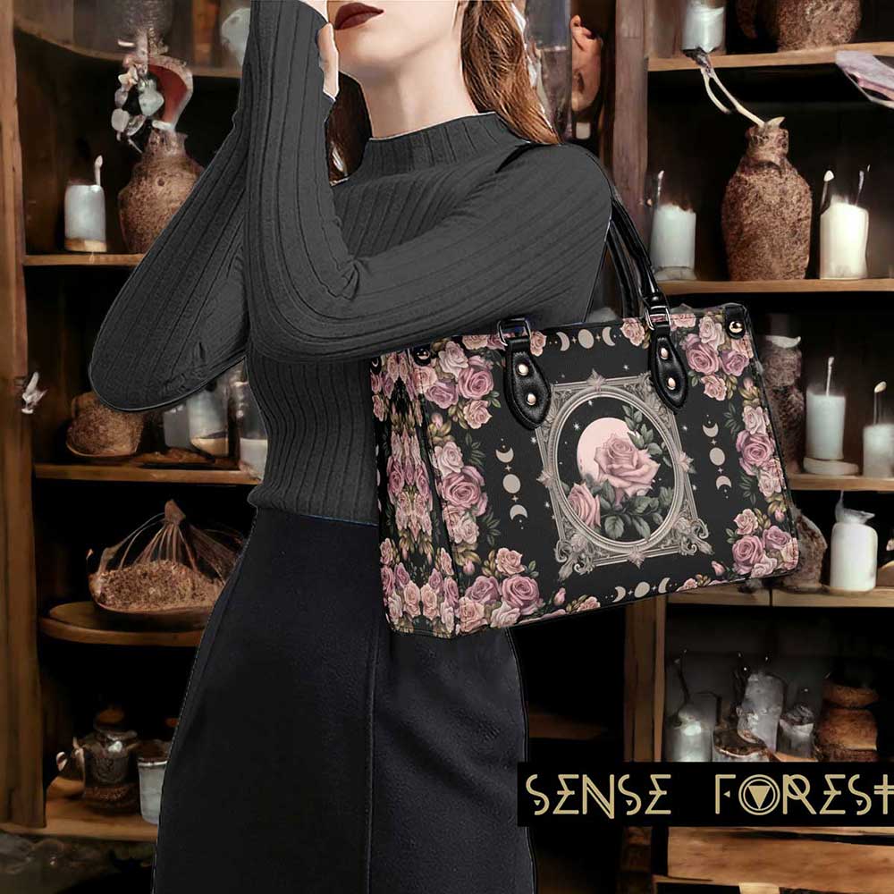 Dark Cottagecore Full moon rose handbag and wallet set | Sense Forest