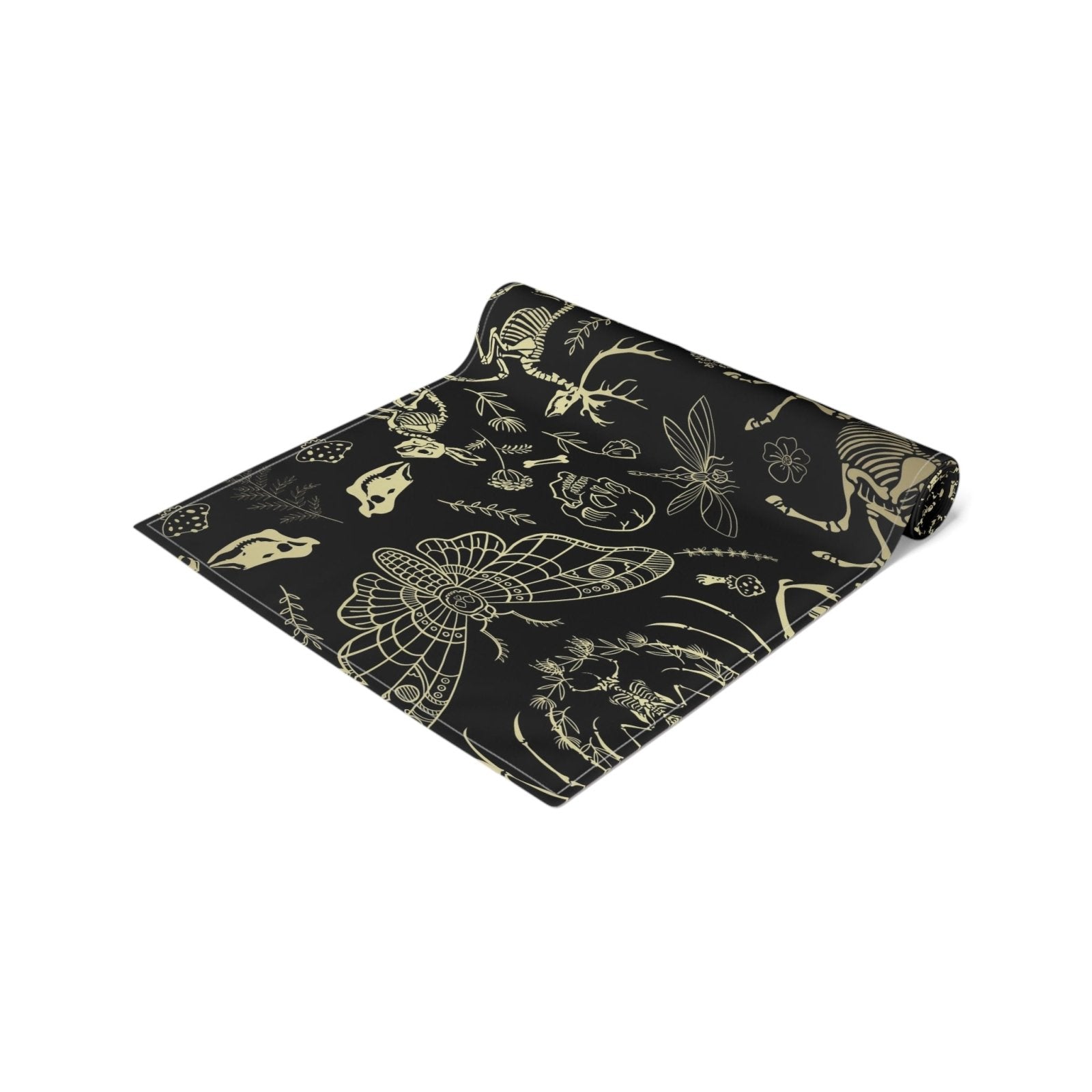 Dark academia whimsy goth dinner table runner - sense forest