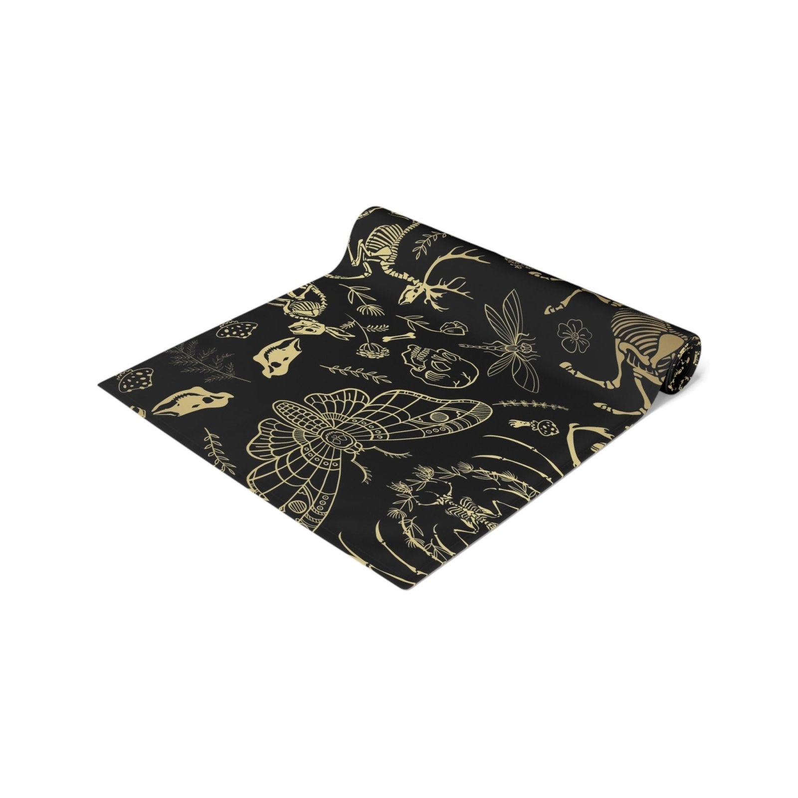 Dark academia whimsy goth dinner table runner - sense forest