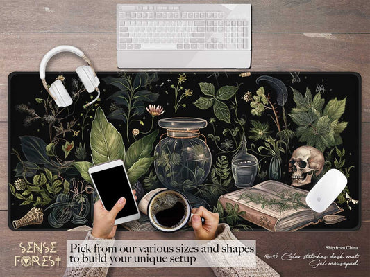 Dark Academia Witchy Cottagecore Herbalist gaming mousepad Desk Mat - sense forest