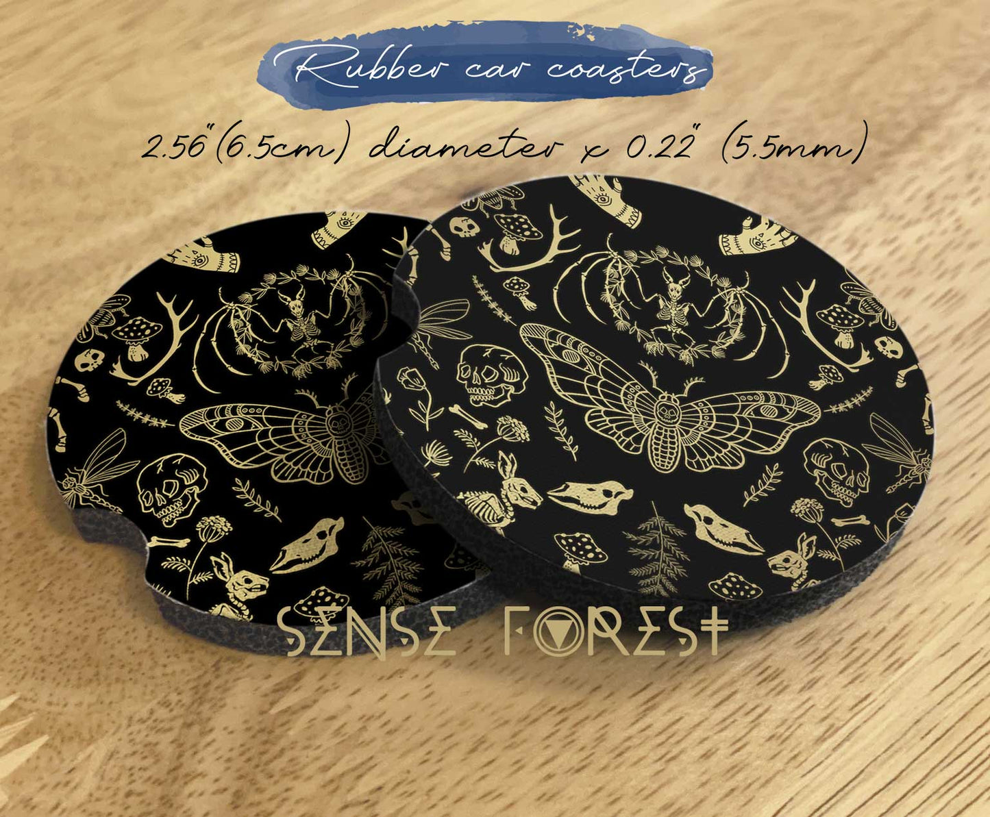 Dark Academia Witchy Forest Animal Bone Car Seat Cover Set - sense forest