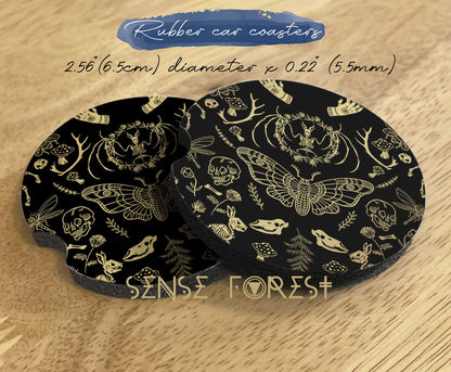 Dark Academia Witchy Forest Animal Bone Car Seat Cover Set - sense forest