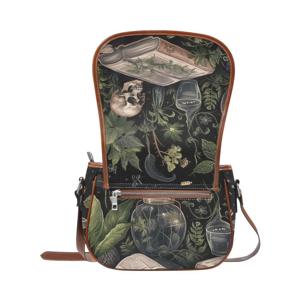 Dark Academia Witchy Herbalist Canavas Saddle Bag - sense forest