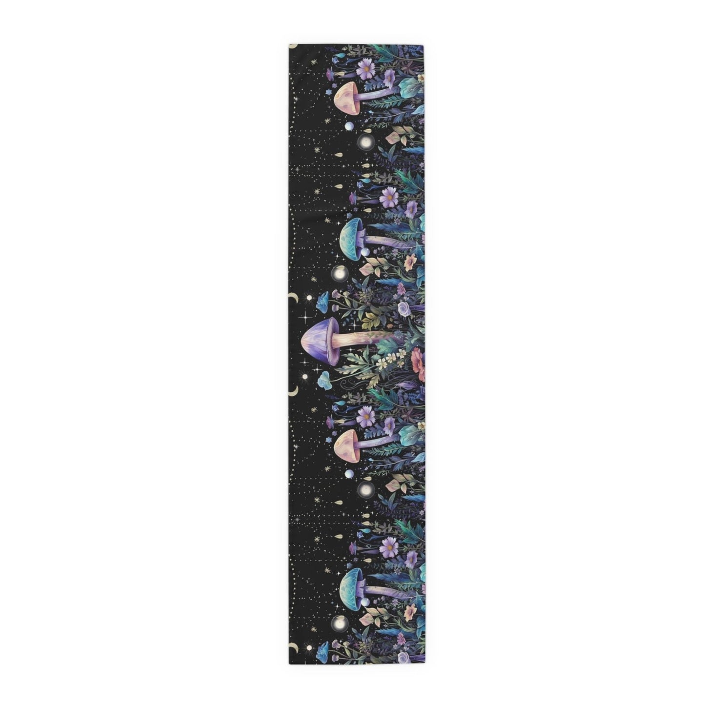 Dark Boho Purple mushroom forest dinner table runner cloth - sense forest