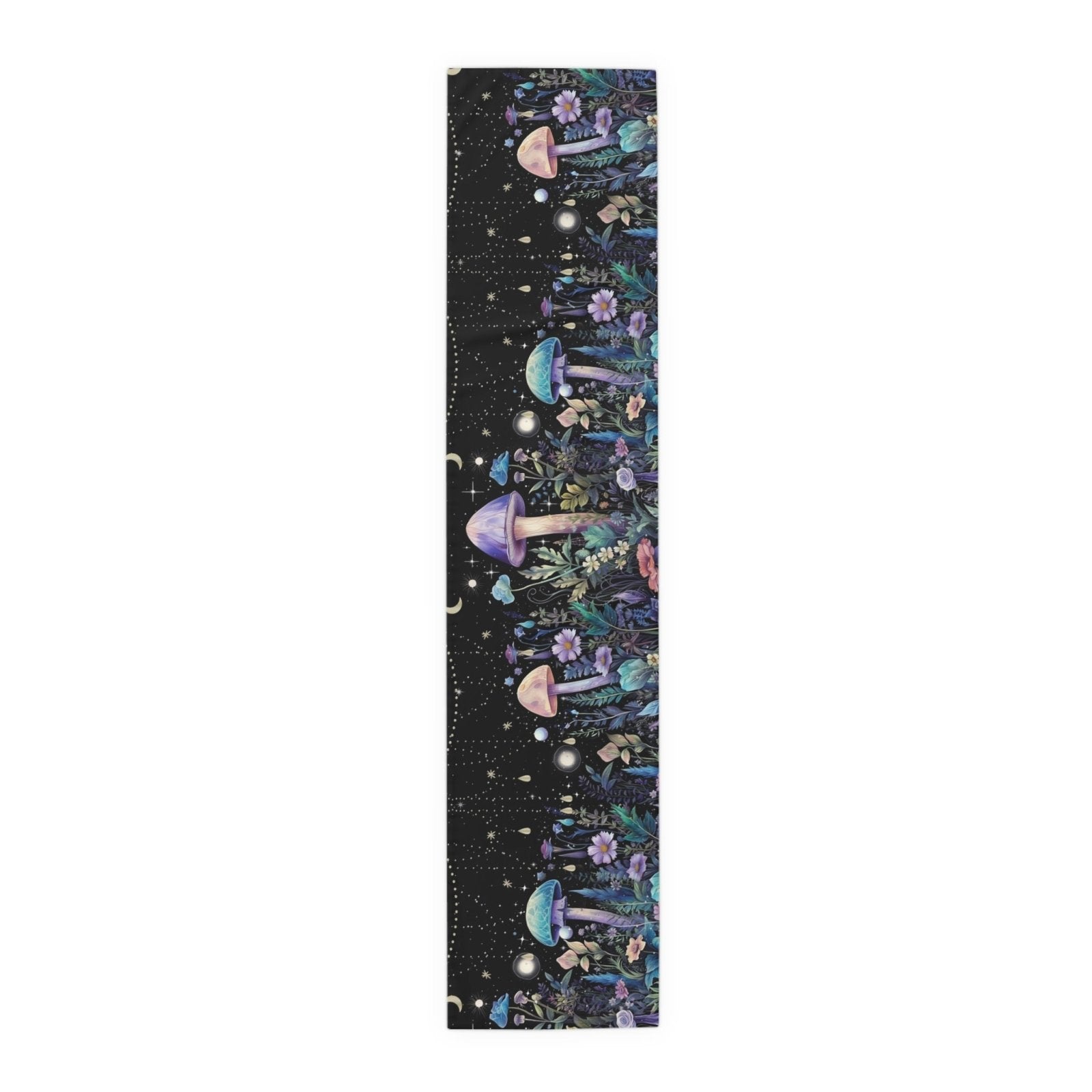 Dark Boho Purple mushroom forest dinner table runner cloth - sense forest