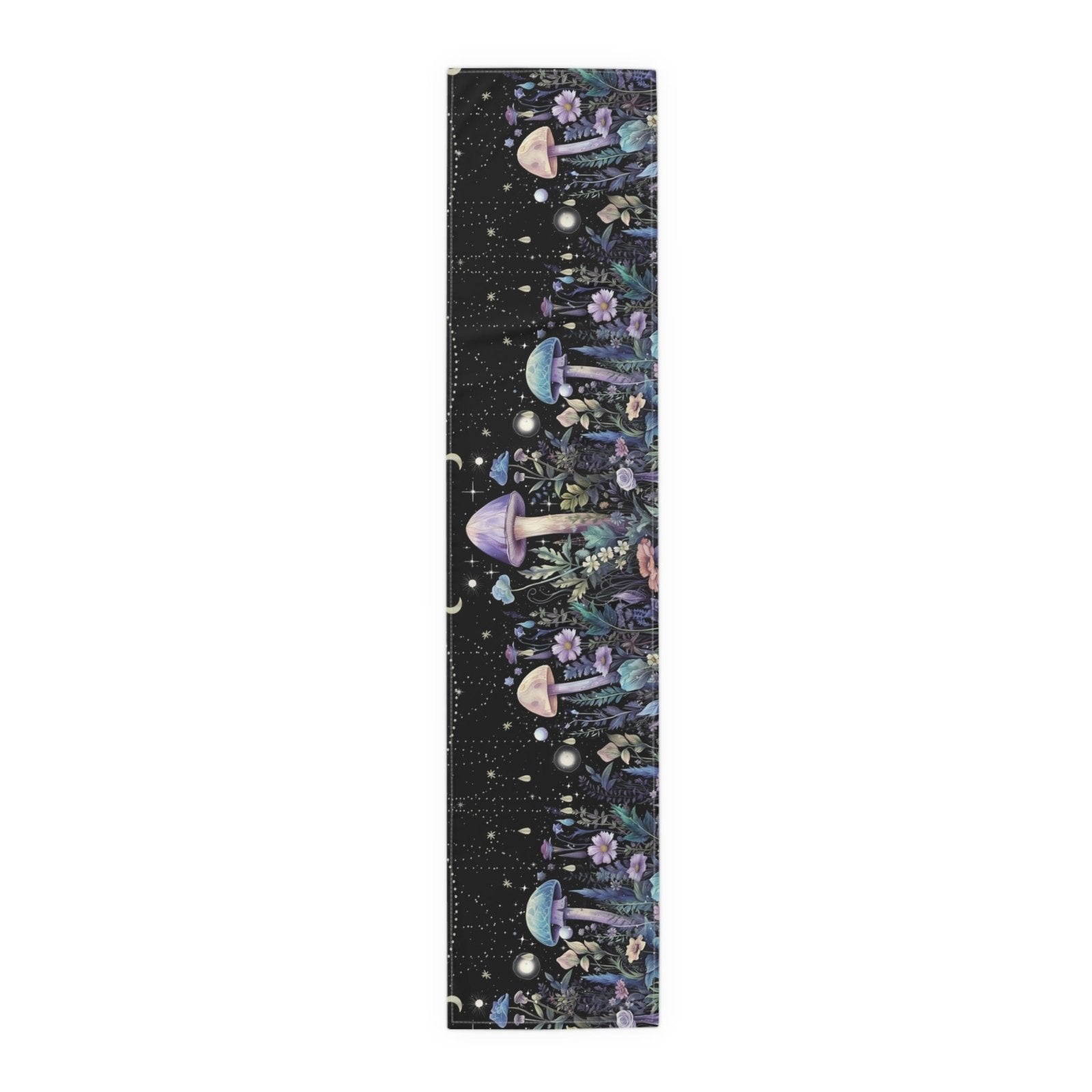 Dark Boho Purple mushroom forest dinner table runner cloth - sense forest