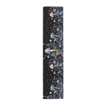 Dark Boho Purple mushroom forest dinner table runner cloth - sense forest