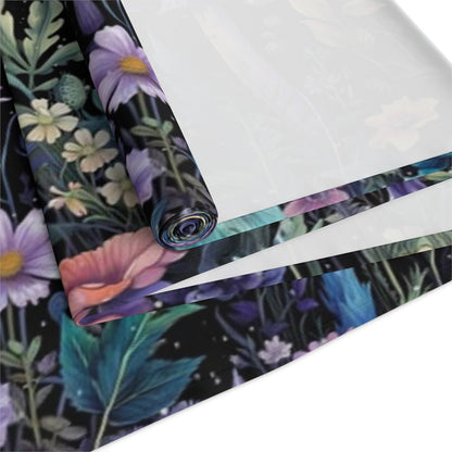 Dark Boho Purple mushroom forest dinner table runner cloth - sense forest