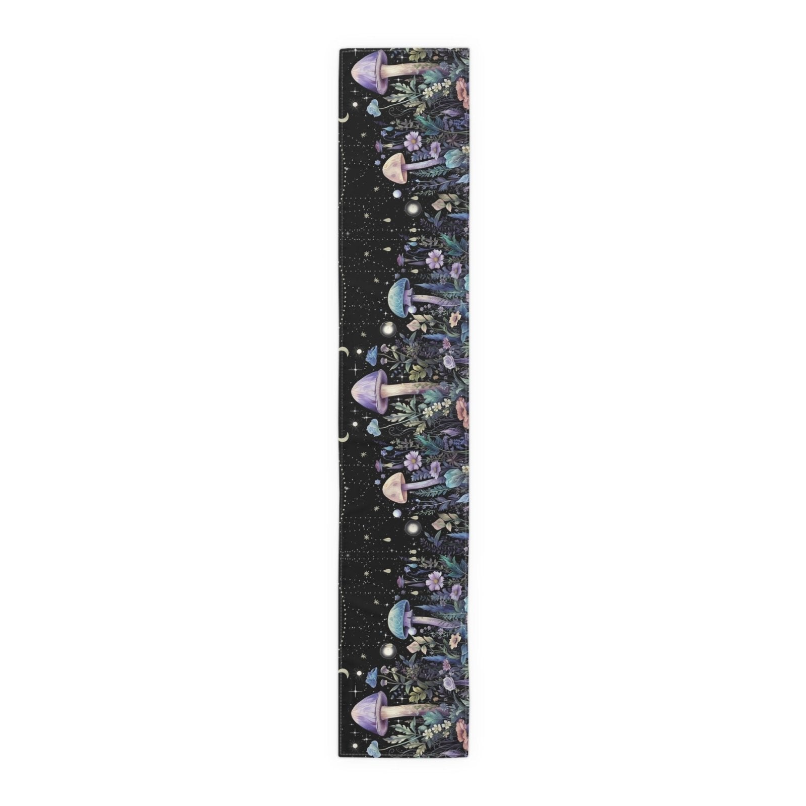 Dark Boho Purple mushroom forest dinner table runner cloth - sense forest