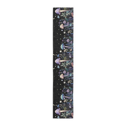Dark Boho Purple mushroom forest dinner table runner cloth - sense forest