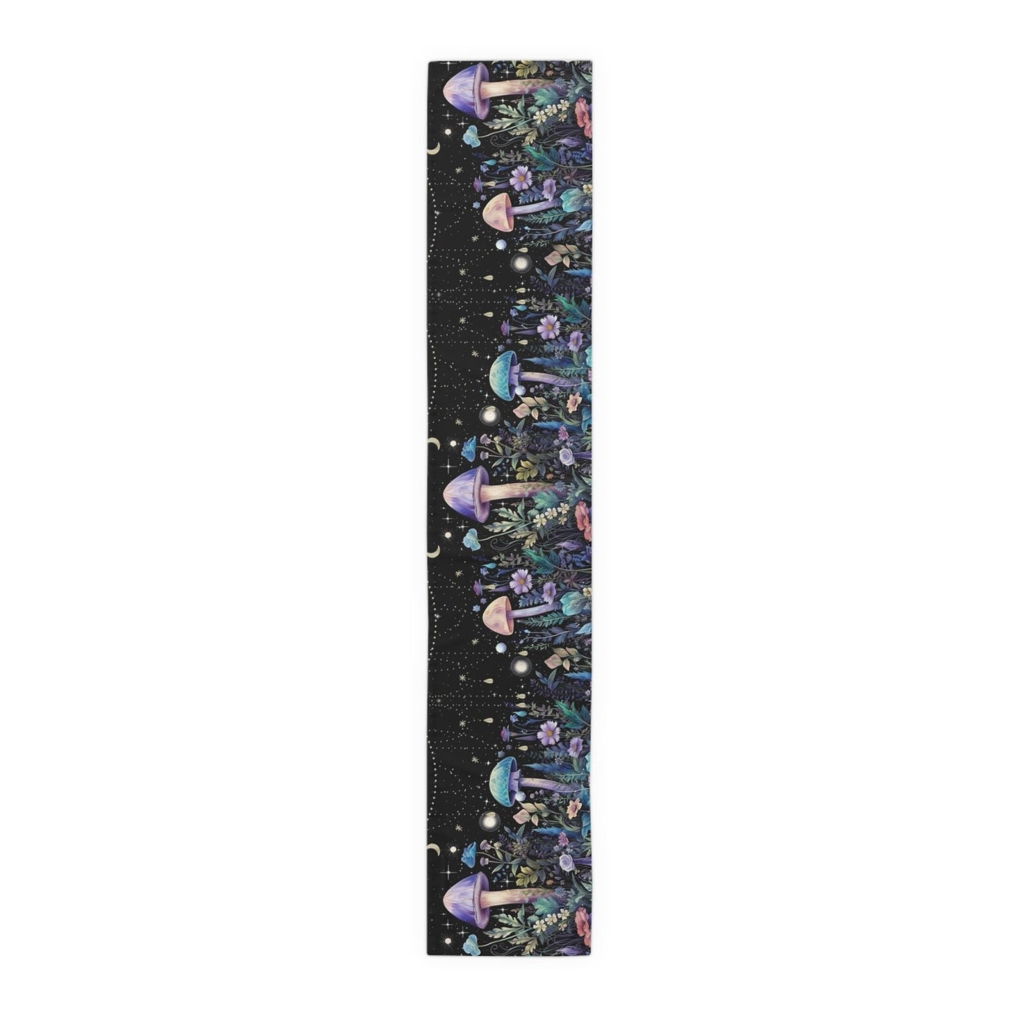 Dark Boho Purple mushroom forest dinner table runner cloth - sense forest