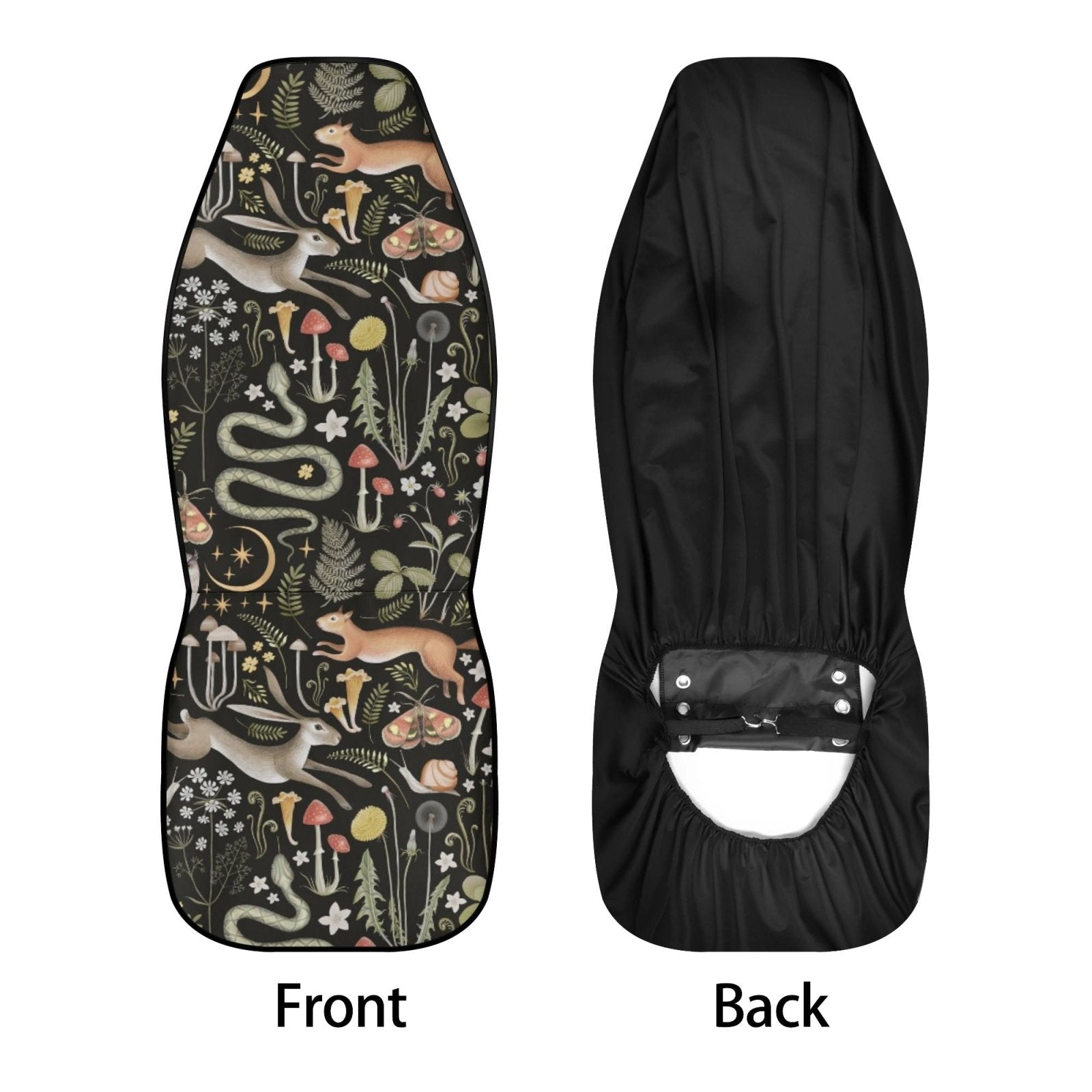 Dark Cottagecore Forest Animals Car Seat Cover Set - sense forest
