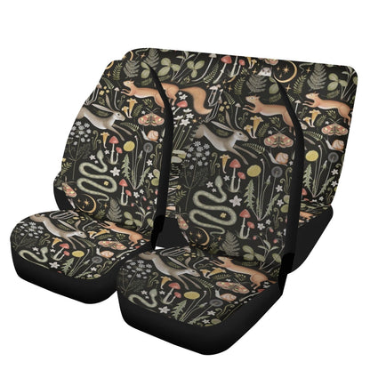 Dark Cottagecore Forest Animals Car Seat Cover Set - sense forest