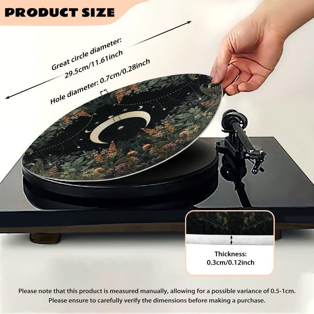 Dark Cottagecore Lush Forest Moon Phase Turntable mat |Sense Forest - sense forest