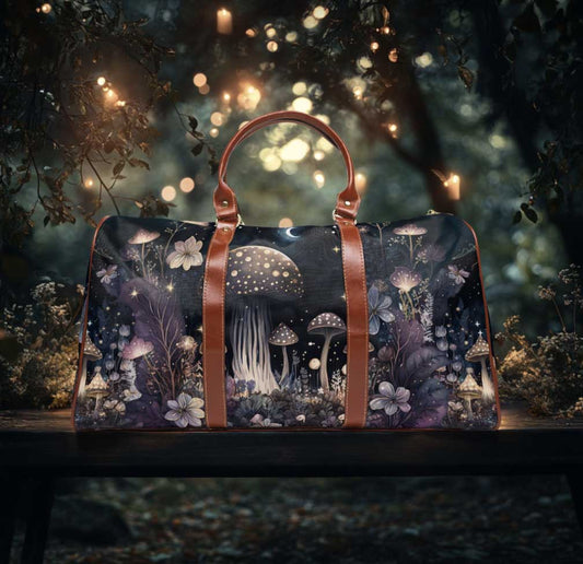 Dark Cottagecore mushroom Forest Travel Duffle Bag | Sense Forest - sense forest