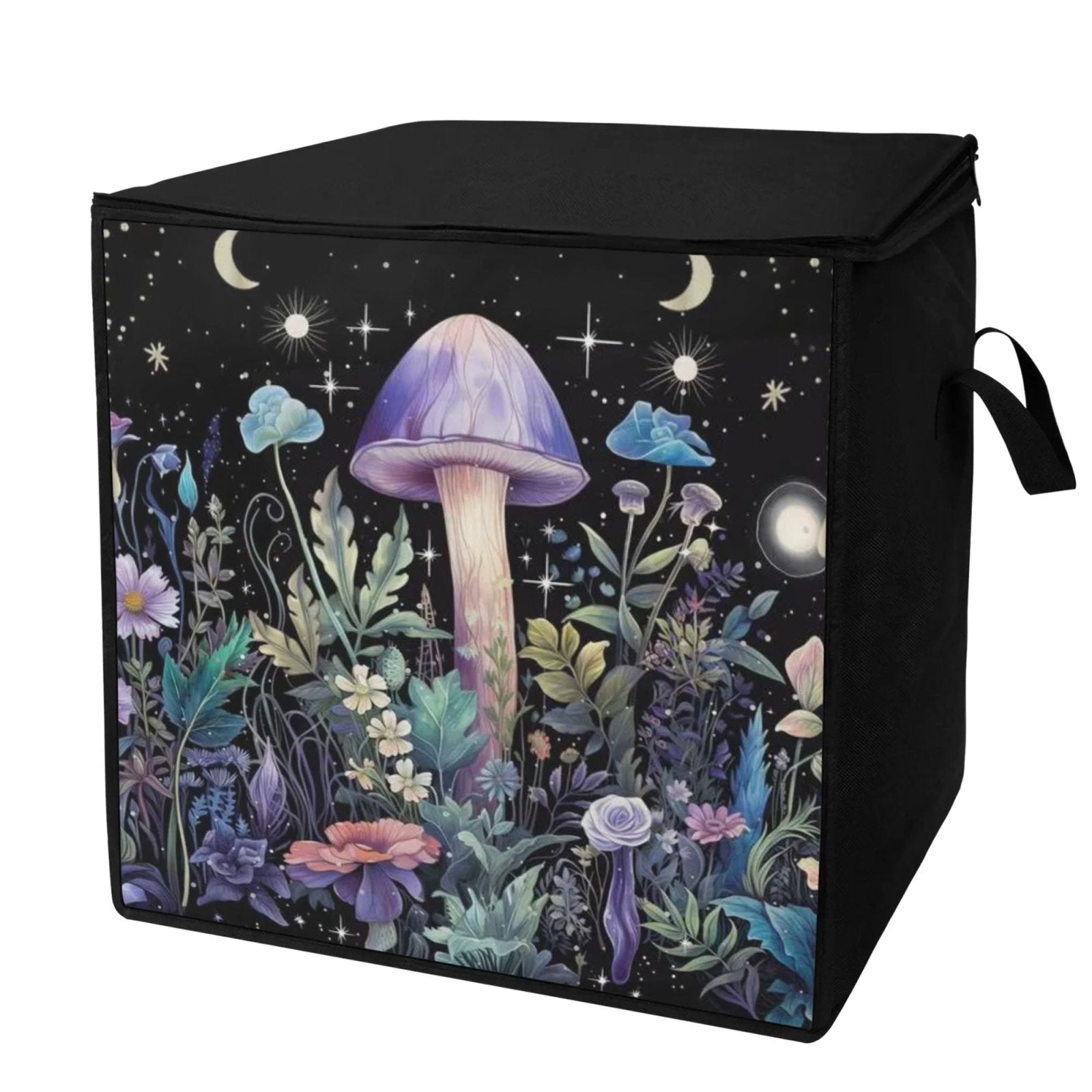 Dark Cottagecore Purple Mushroom Duvet bedding Storage Boxy Bag - sense forest