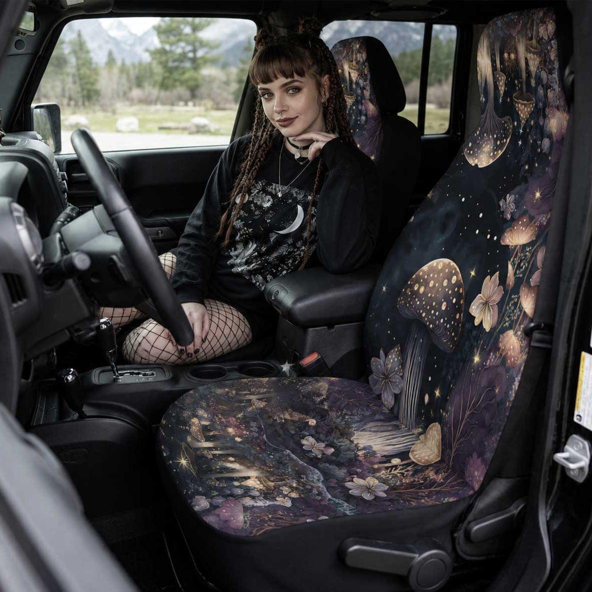 Dark mushroom Forest Watercolor car seat covers | Sense Forest - sense forest