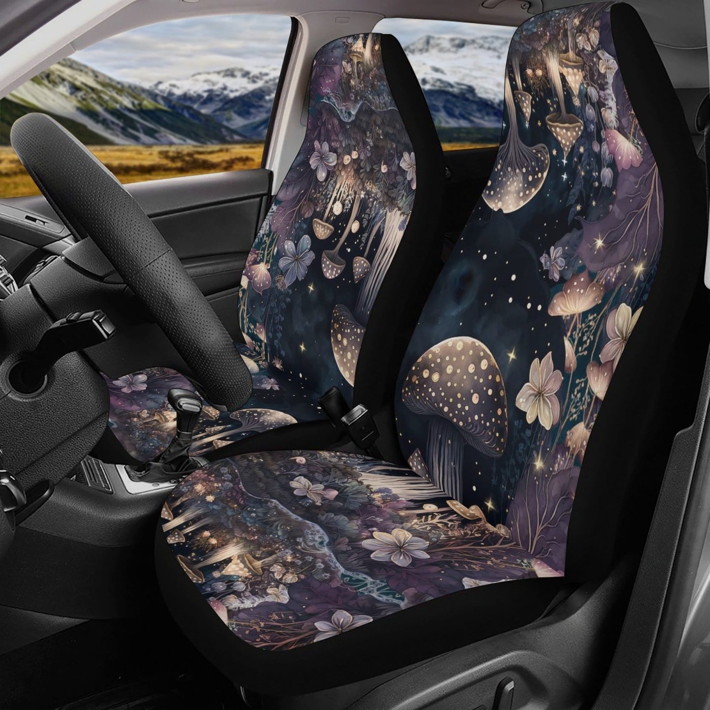 Dark mushroom Forest Watercolor car seat covers | Sense Forest - sense forest