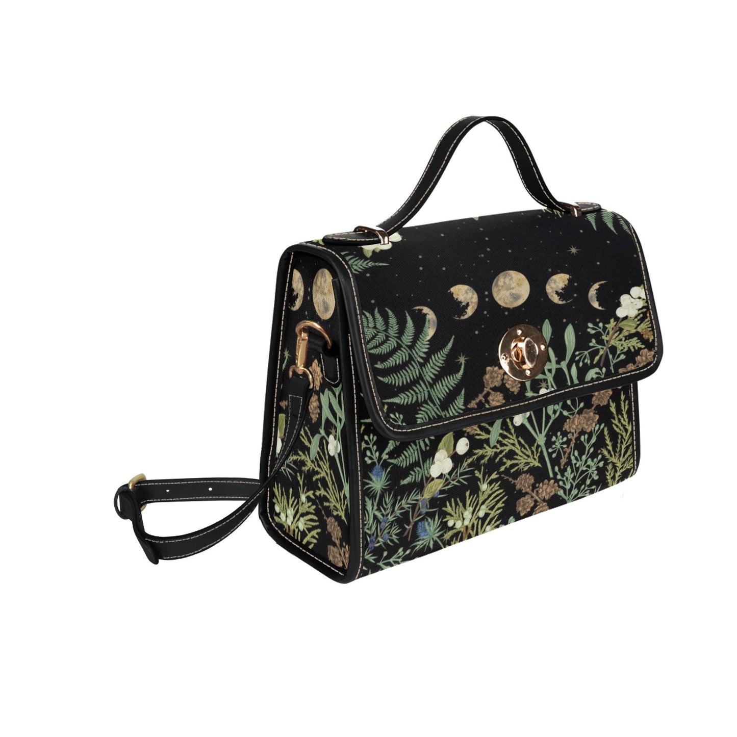 Cottagecore Pine Forest canvas satchel bag