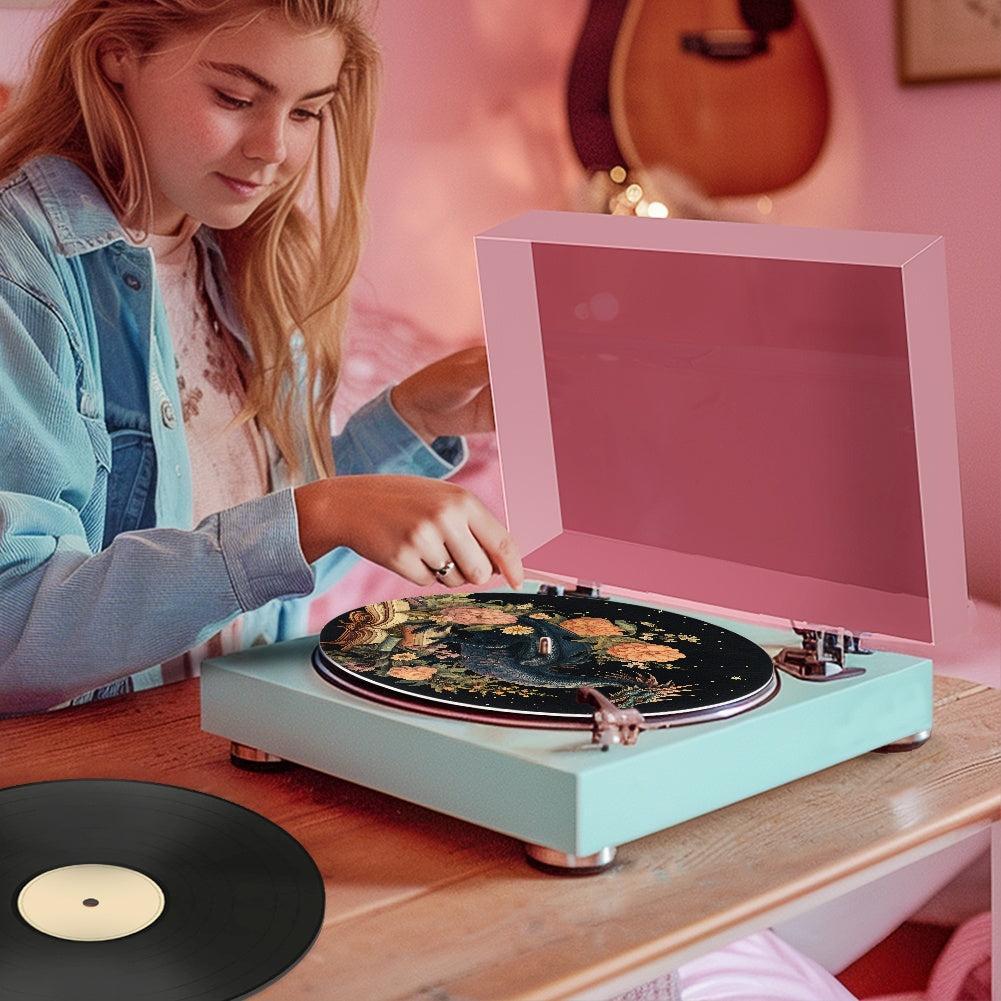 Dragon & Peony Fantasy Book Lover’s Turntable Slipmat | Sense Forest - sense forest