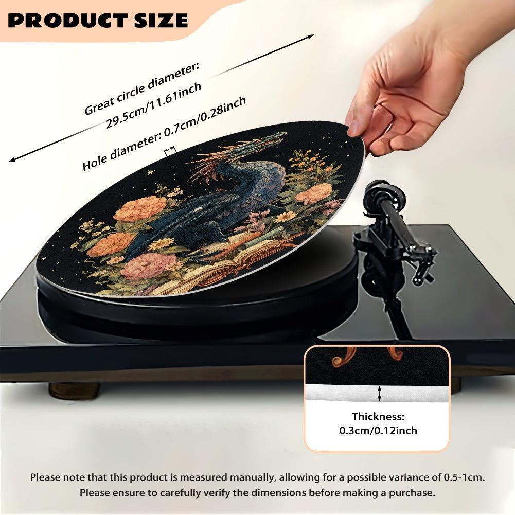 Dragon & Peony Fantasy Book Lover’s Turntable Slipmat | Sense Forest - sense forest