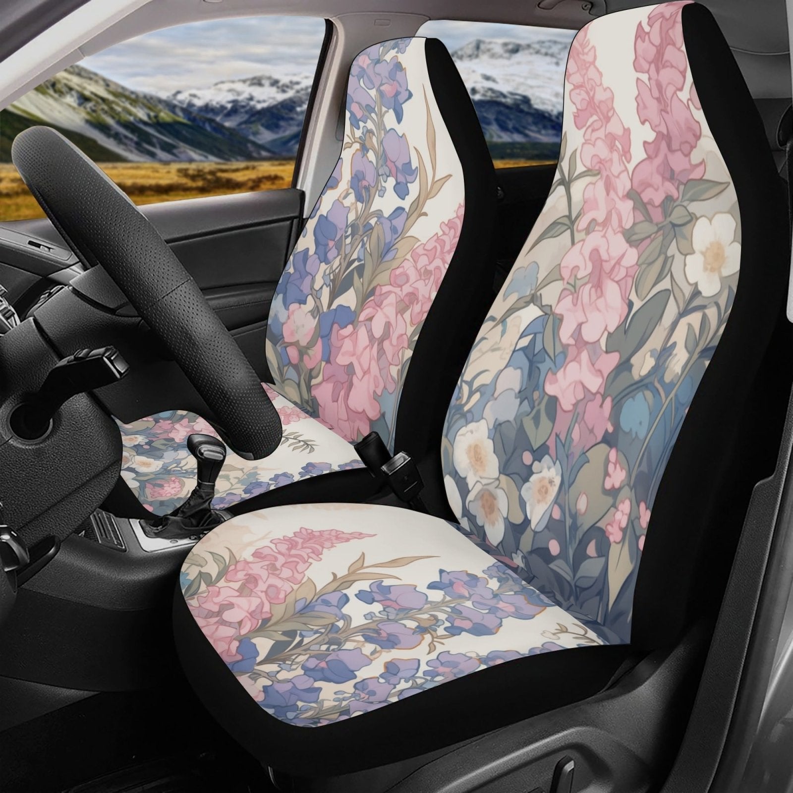 Dreamy Cute Foxglove Car Seat Covers Full Set - sense forest