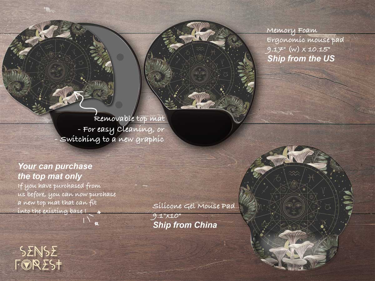 Dark Cottagecore desk mat,  Witchy mushroom gaming mousepad, Forest extended mousepad, gamer desk setup, tarot mat, Green with altar decor