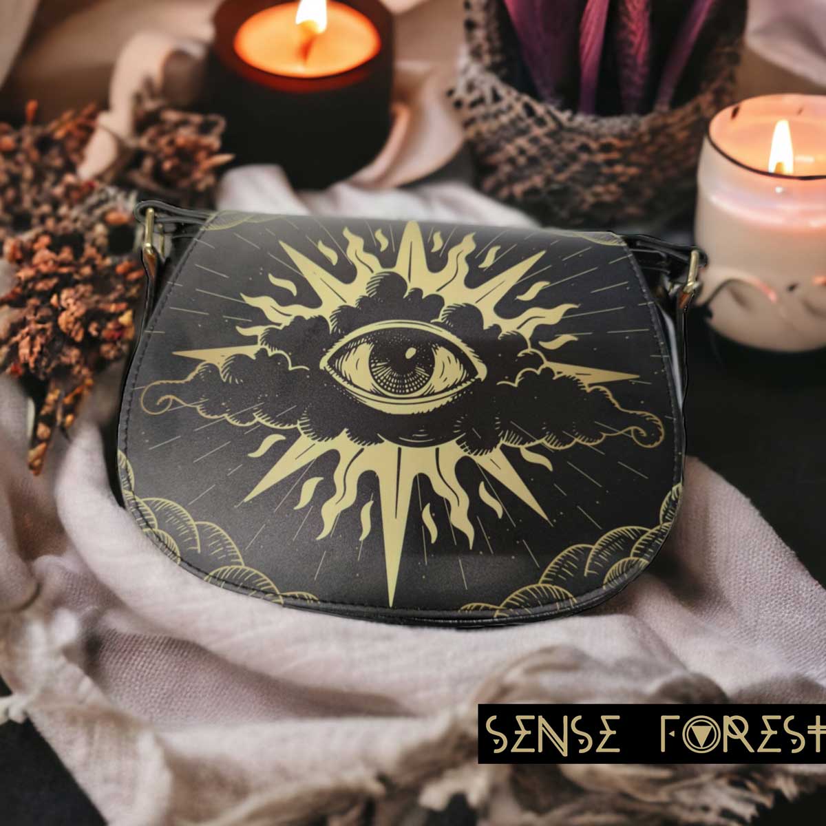 Eye providence Vegan leather Classic witch Saddle Bag | Sense Forest - sense forest