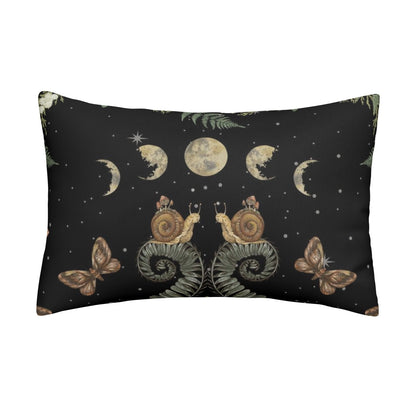 Fern Snail Moon phase Decorative Rectangular All - Over Print Pillow Case - sense forest