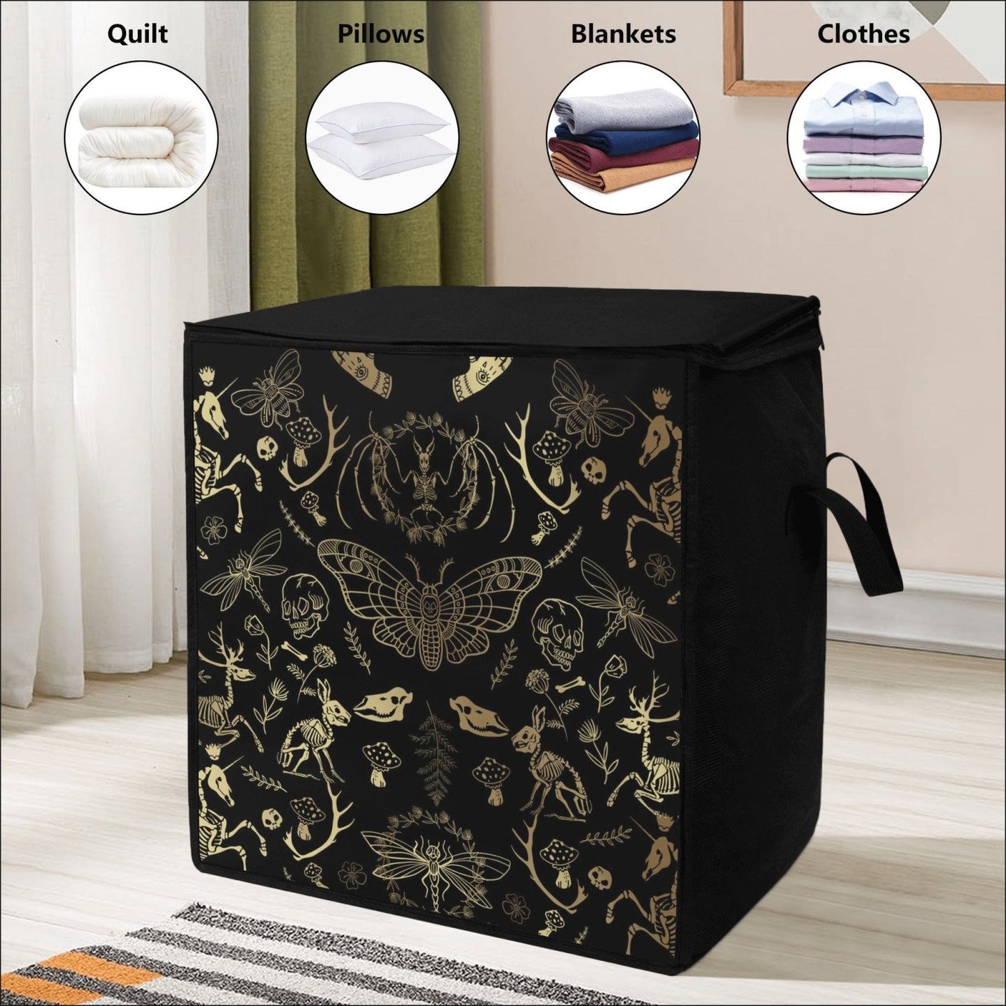 Forest Animal Boness skeletons Bedding Storage Box Bag - sense forest