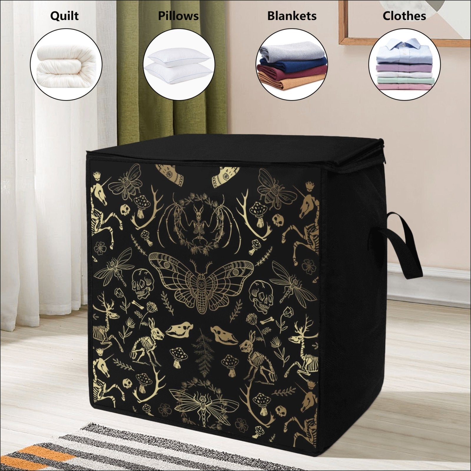Forest Animal Boness skeletons Bedding Storage Box Bag - sense forest