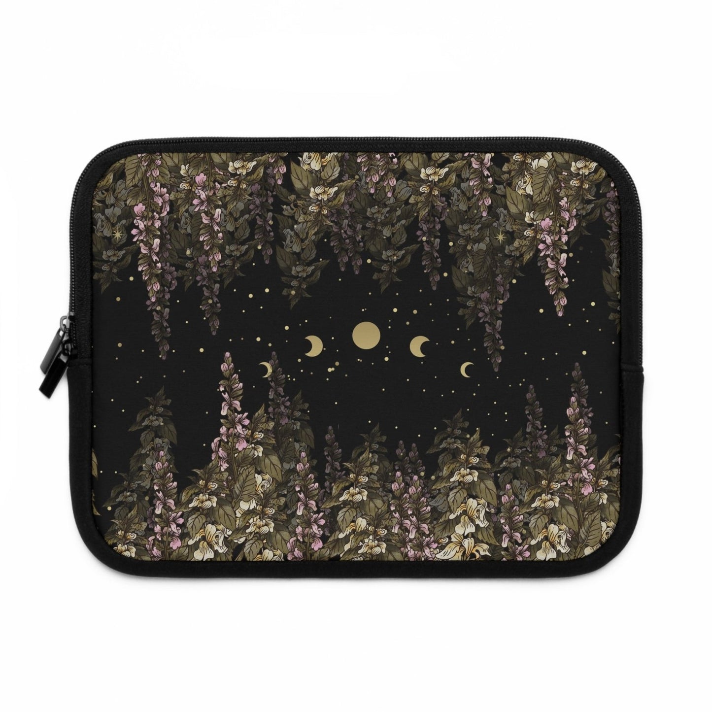 Foxglove flowers moon phase laptop sleeve travel case |Sense Forest - sense forest
