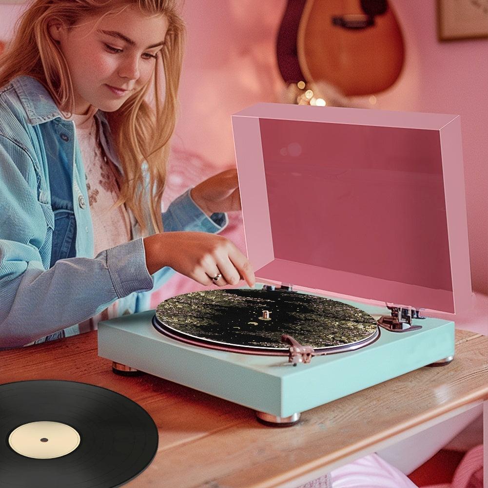 Foxglove Moon Phase Dark Cottagecore Turntable Slipmat | Sense Forest - sense forest