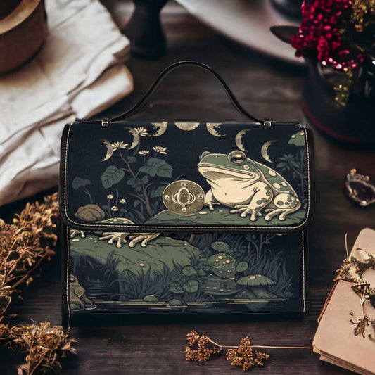 Goblincore Moon Frog forest satchel bag - sense forest