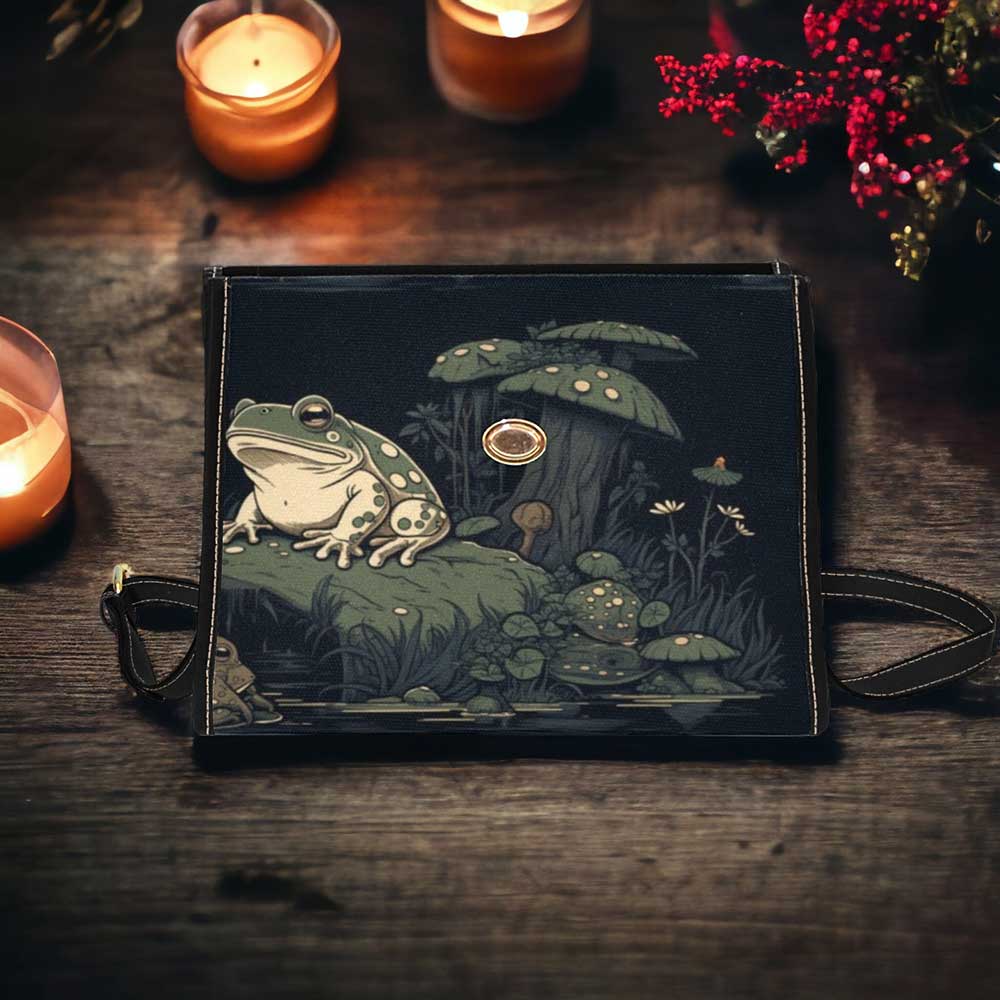 Goblincore Moon Frog Satchel bag and wallet set | Sense Forest - sense forest